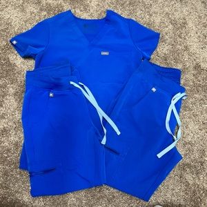 Figs Royal blue scrub set